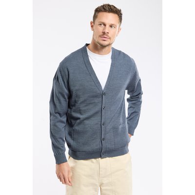 Cardigan boutonné en laine mérinos et acrylique GUY DE BERAC