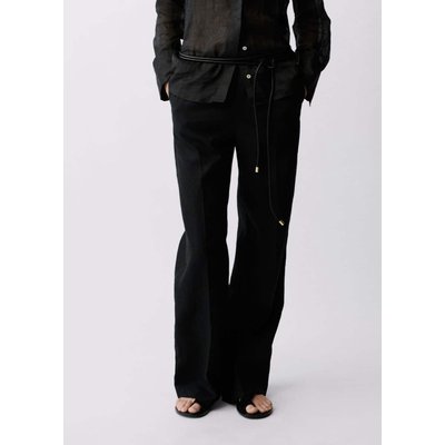 Pantalon droit lin nœud MANGO