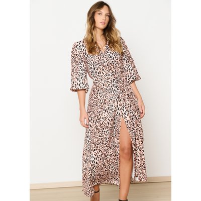 Robe cache-coeur à imprimé léopard LOLALIZA