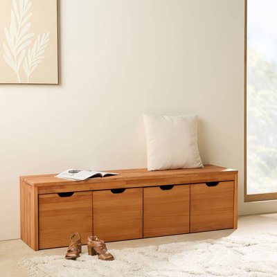 Banc bois massif 4 cubes de rangement - CYRIEL CAMIF