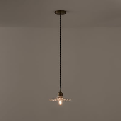 Suspension laiton et verre strié Ø20 cm, Iloa LA REDOUTE INTERIEURS