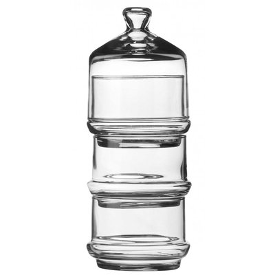 Bonbonnière en Verre à 3 étages Empilables avec couvercle WADIGA