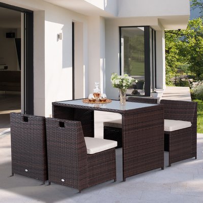 Ensemble salon de jardin encastrable OUTSUNNY