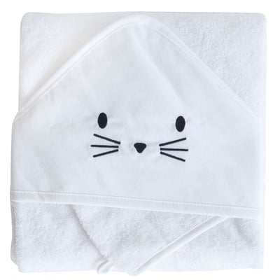 Coffret sortie de bain brodée et gant DOMIVA