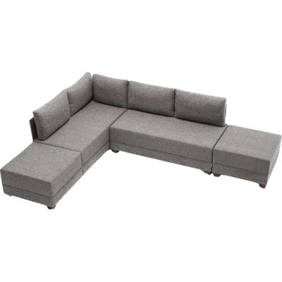 Canapé d'angle convertible en tissu marron Fly HANAH HOME