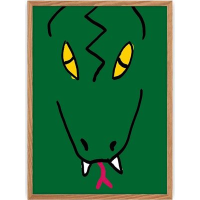 Tableau cadre bois  Image d'un serpent RECOLLECTION