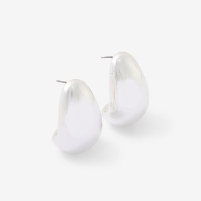 Boucles d'oreilles galet argenté BALABOOSTE