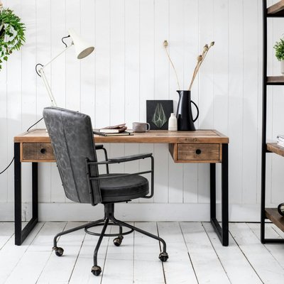 Chaise de bureau industrielle grise BRISBANE PIER IMPORT