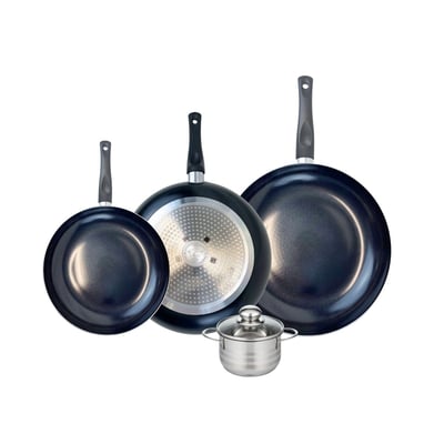 Batterie 3 poêles 24/28/32cm + 1 faitout 12cm PRIMA BRILLANT ELO