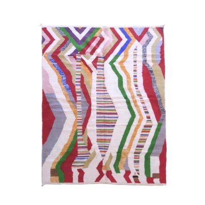 Petit tapis berbère marocain abstrait en laine 105 x 153 cm AFK LIVING