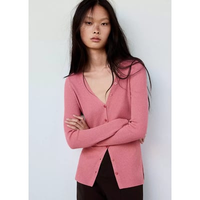 Cardigan côtelé boutons MANGO