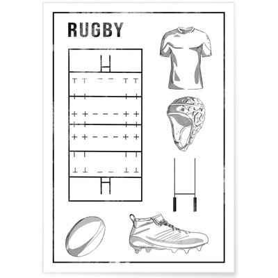 Affiche Terrain de rugby L'AFFICHERIE