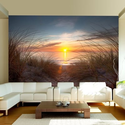 Papier peint intissé panoramique Paysage Coucher de soleil sur l'océan Atlantique EDEN