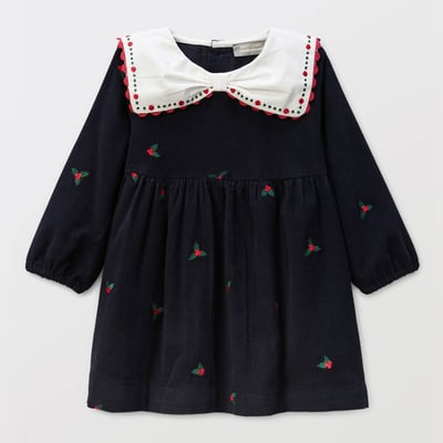 Robe en velours brodée en coton BIO GOTS BOUT'CHOU