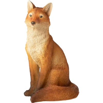 Figurine renard assis en résine effet poudre de chaux RECOLLECTION