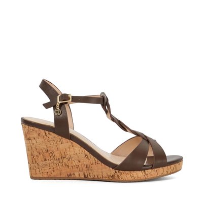 Sandales style Salomé à bride tressée et talon compensé en liège - KOALA DUNE LONDON