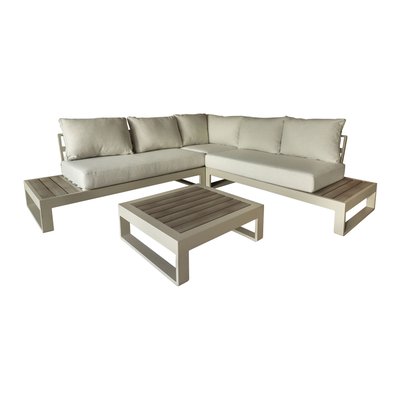 Salon de jardin  en aluminium et coussins, RIVA BELLA NOW'S HOME