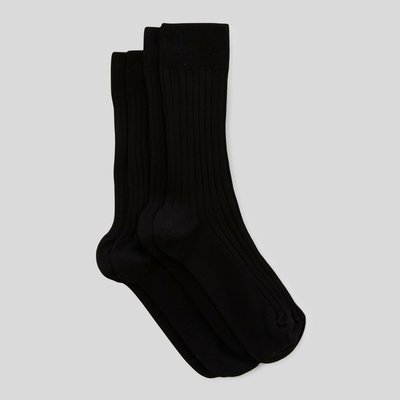 Lot de 2 chaussettes à côtes en fil d'écosse en coton MONOPRIX
