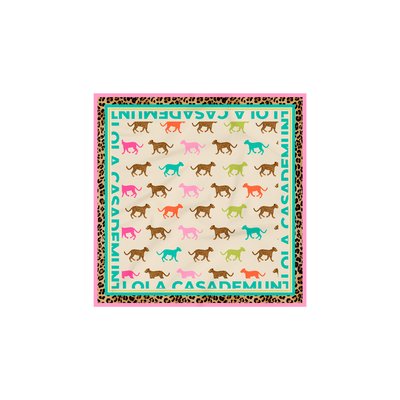 Foulard en satin avec imprimé panthère multicolore LOLA CASADEMUNT