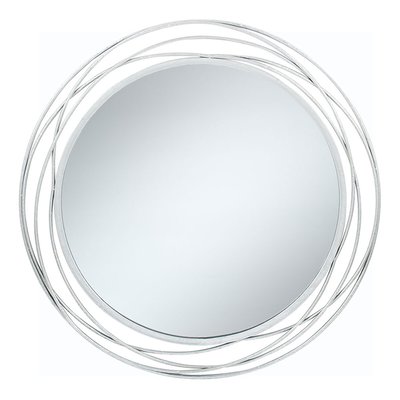 90cm Silver Metal Round Wall Mirror ÉDITÉ
