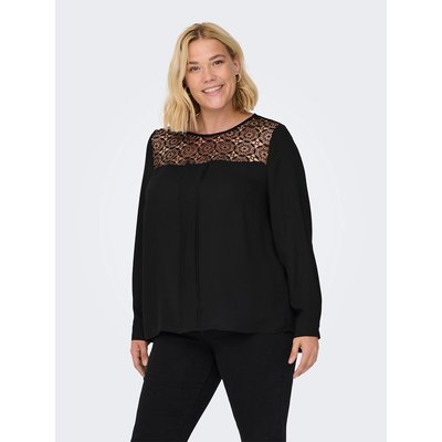 Blouse  col rond, broderie col ONLY CARMAKOMA