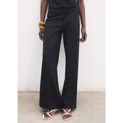 Pantalon large avec taille élastique MANGO