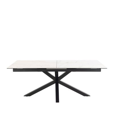 Table à manger extensible 6 à 12 personnes en céramique et métal 200-240x100cm - EUREMA DRAWER