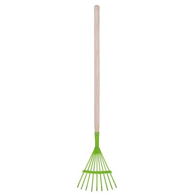 Rateau à feuilles en bois et métal vert pour enfant ESSCHERT DESIGN