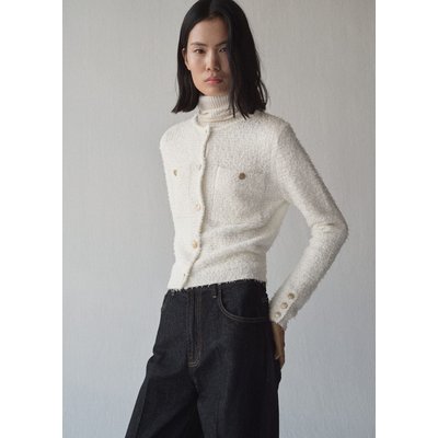 Veste tweed boutons bijoux MANGO