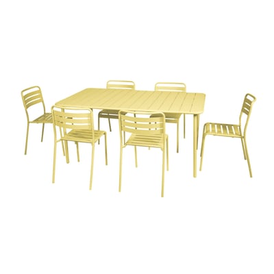 Table de jardin métal + 6 assises AMÉLIA SWEEEK