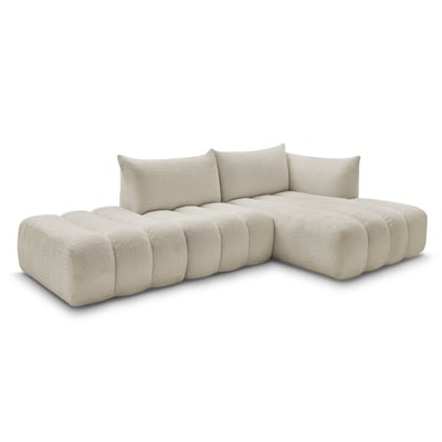 Canapé modulable 4 places en tissu bouclette, AZRA BOBOCHIC
