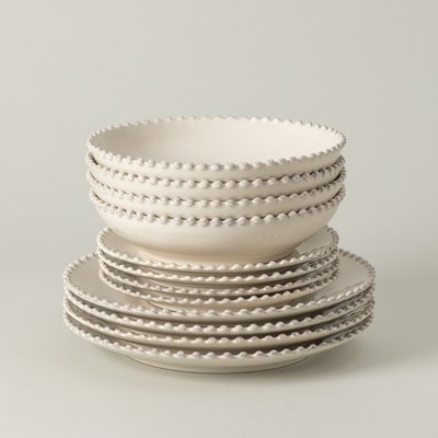 Set Table 12 Pièces avec Bol à Soupe / Pâtes Pearl COSTA NOVA