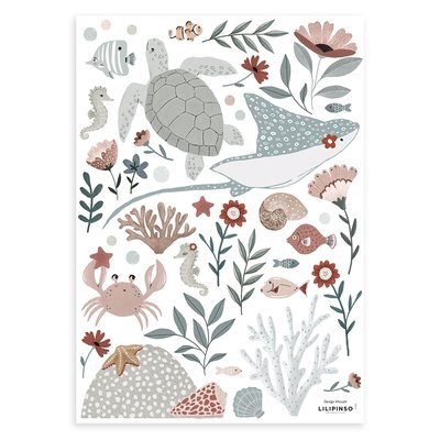 Stickers animaux de l'océan OCEAN FIELD LILIPINSO