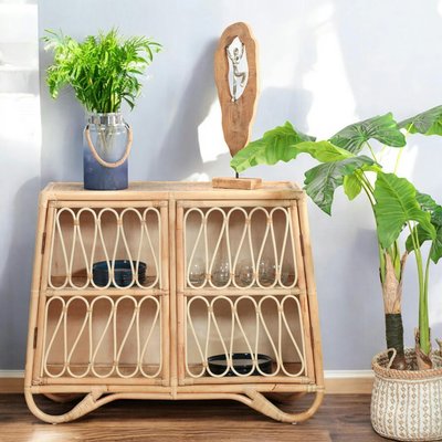 Commode 2 portes en rotin naturel 120 cm BALI PIER IMPORT