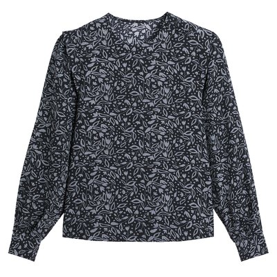 Блузка с круглым вырезом, рисунком и длинными рукавами LA REDOUTE COLLECTIONS