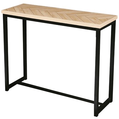 Console d'entrée en bois et métal noir 100x35x78cm WADIGA