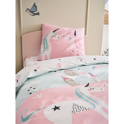 Parure housse de couette+ taie d'oreiller LICORNES MAGIQUES VERTBAUDET