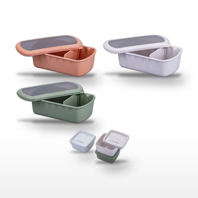 Lot de 3 lunch box 1L avec 3 boites à sauce STORAGE FACKELMANN