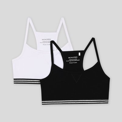 Lot de 2 brassières de sport contenant du coton BIO, certifié OEKO-TEX MONOPRIX KIDS