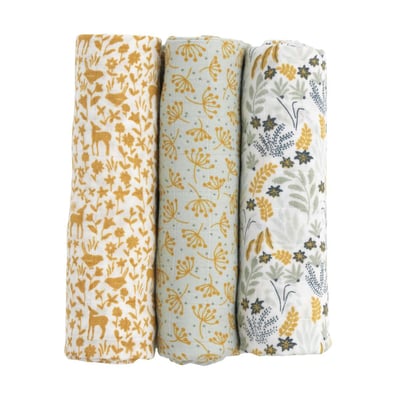 Lot de 3 langes en coton bio PROMENONS-NOUS SAUTHON