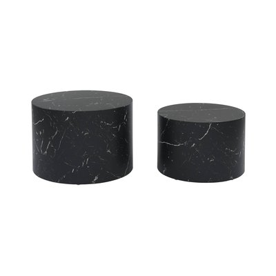 Set de 2 tables basses gigognes rondes effet marbre PAROS SWEEEK