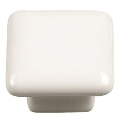 Bouton De Tiroir Carré Porcelaine Blanc 40 X 40 Mm MERIGOUS