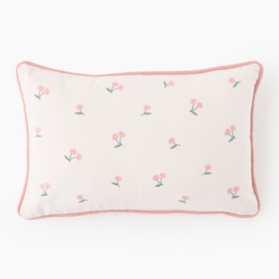 Coussin imprimé brodé cersie, 40x25 cm, en coton et polyester bio MONOPRIX