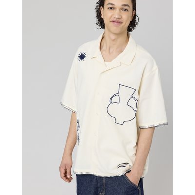 Chemise manches courtes brodée BZB