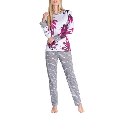 Pyjama long à motif de nid d'abeille et floral MISAKI IMPETUS WOMAN