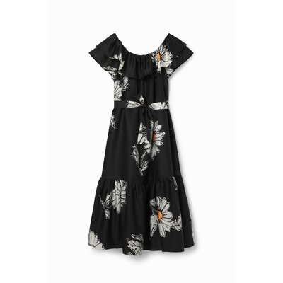 Robe midi volants marguerites DESIGUAL