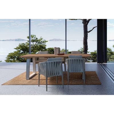 Table de jardin en teck et métal grège L240 10 places - MYRTOS HELLIN, DEPUIS 1862