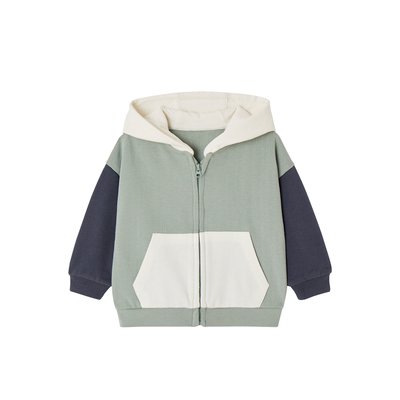 Sweat à capuche zippé colorblock en molleton VERTBAUDET