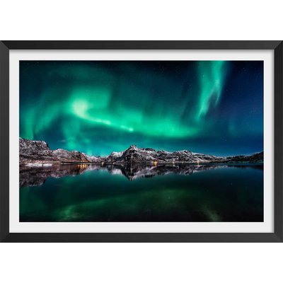 Poster lofoten aurora reflection HEXOA