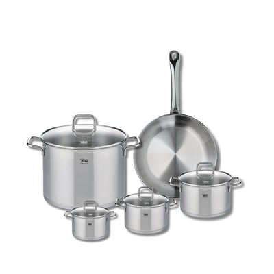 Batterie 1 poêle 28cm + 4 faitouts 12/14/16/26cm PROFI CITRIN ELO